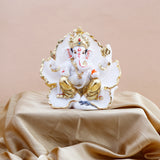 Magestic Ganesha Idol with Golden Emblishment