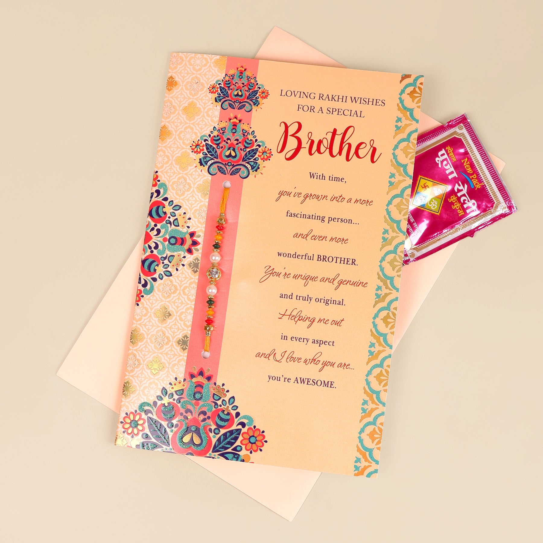 Loving Wishes Raksha Bandhan Greeting Card With Envelope