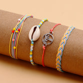 Coffee Bean Shell Multi Layer Bracelet Set