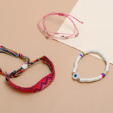 Knitted Pink Multi Layer Bracelet Set