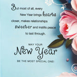 Pack of 6 New Year Wishes Greeting Card with Envelope