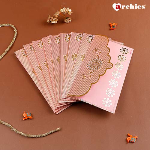Archies Aesthetic Pink Shagun Envelopes for Occasions Pack of 10