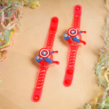 Avengers Captain America Red Rubber Kids Rakhi Pack of 2