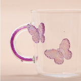 Purple Butterfly Charmed Glass Mug