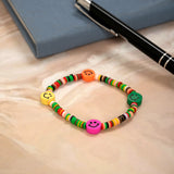 Multicolour Loop Smiley Bead Friendship Bracelet
