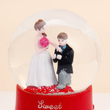 Red Romantic Couple Musical Snow Globe