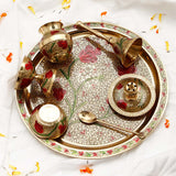 Golden Pooja Thali Set