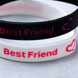 Silicone Friendship Bands Black and White Set of 2