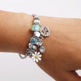 Daisy Love Charms Silver Bracelet