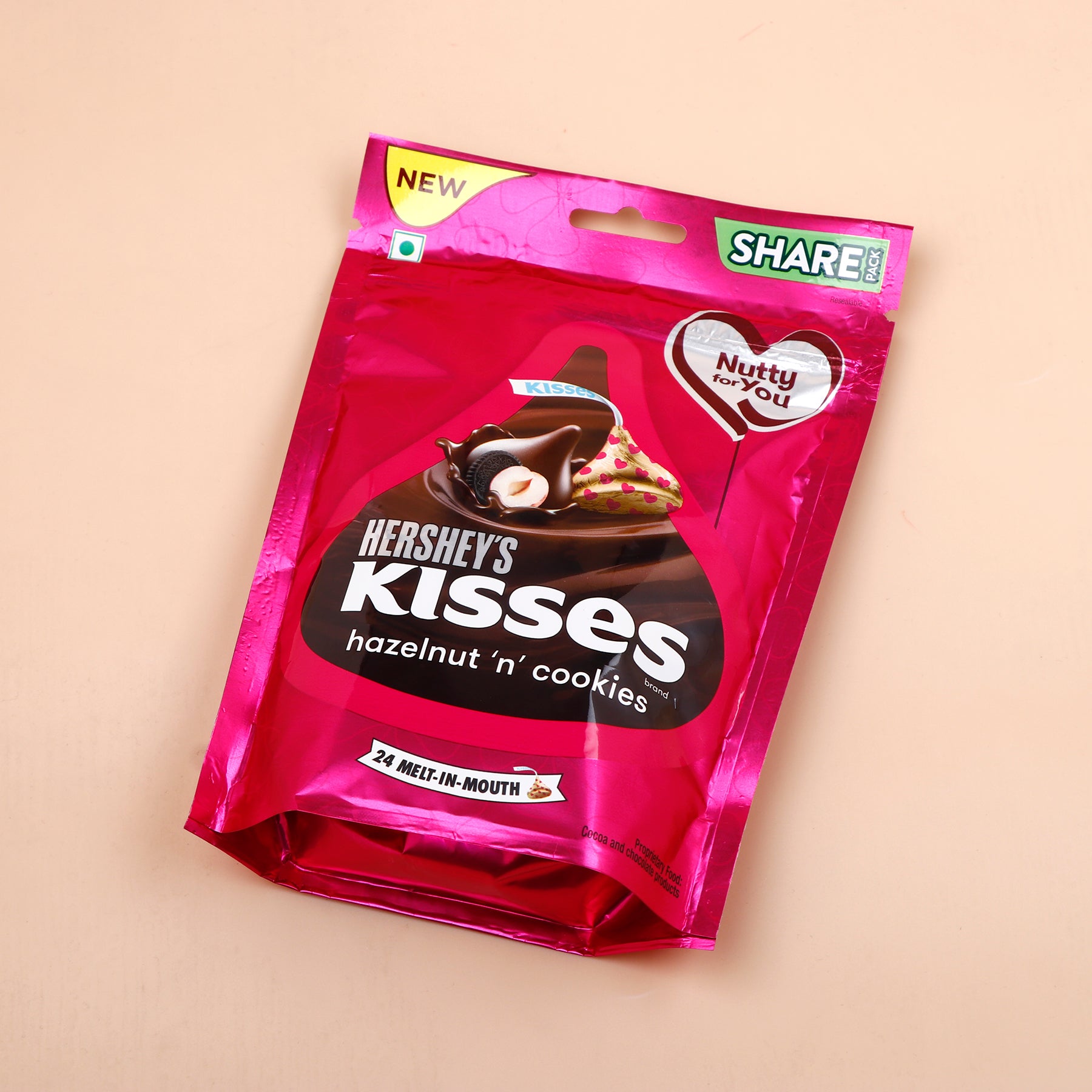 Hersheys Kisses Hazelnut n Cookies Chocolate 100 GM