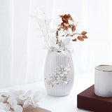 White Ceramic Table Vase with Floral Accents