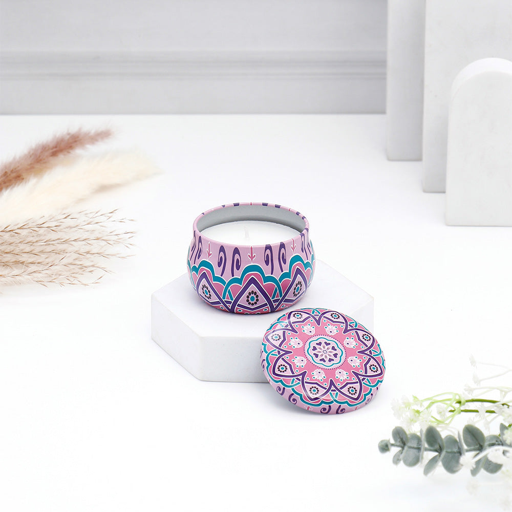 Scented Purple Multicoloured Candle Pot