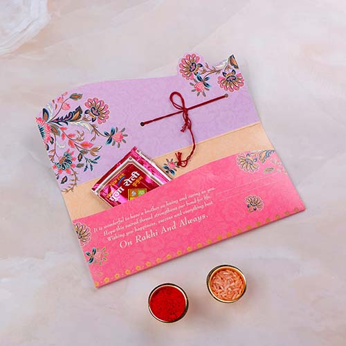 Sacred Rakhi mailer with Roli chawal and Envelope