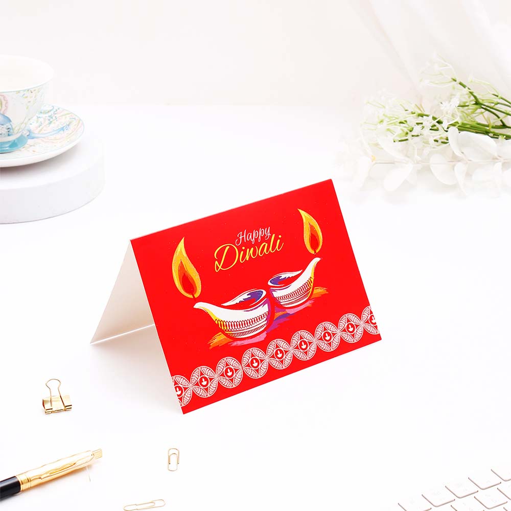 Festive Diwali Seasons Greeting Card Pack Of 10