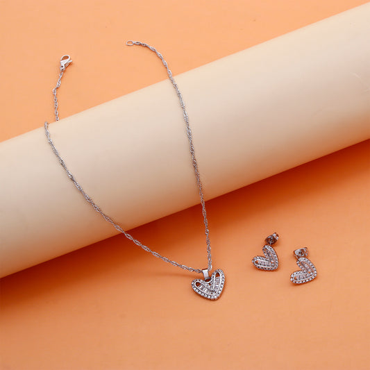 Doodle Heart Pendant with Earring Set