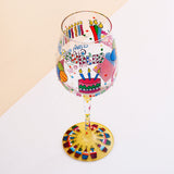 Blow the Candles Quoted Birthday Wine Glass