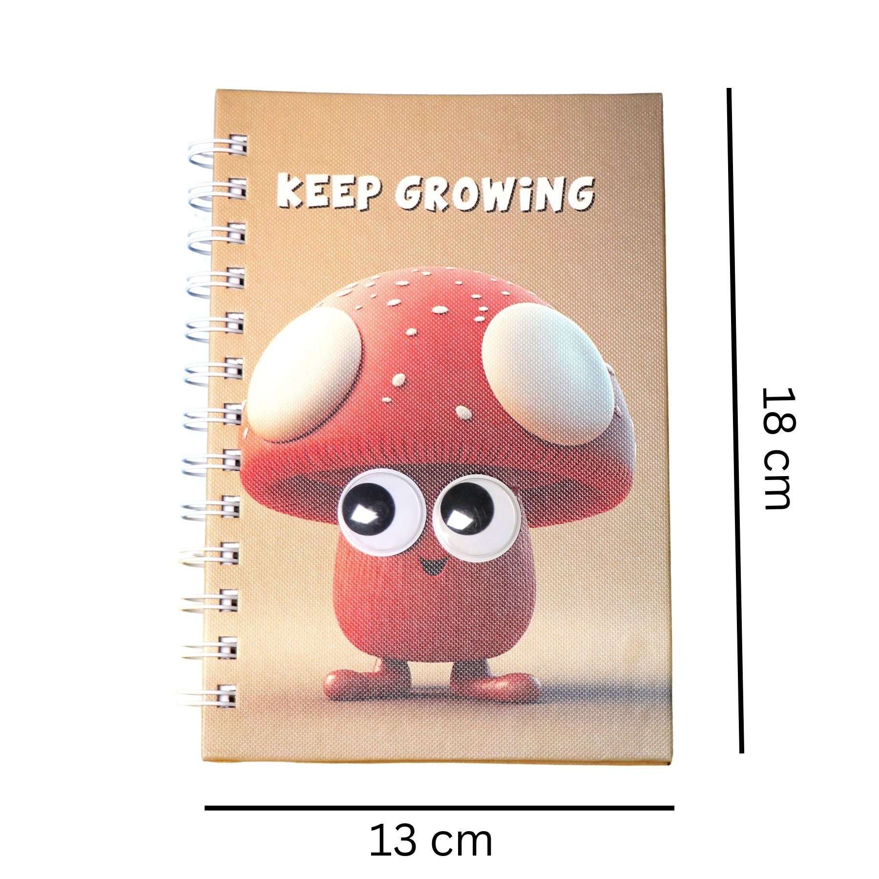 Mushroom Theme Googli Eyes Spiral Notebook