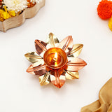 Floral Brass Akhand Jyoti Diya