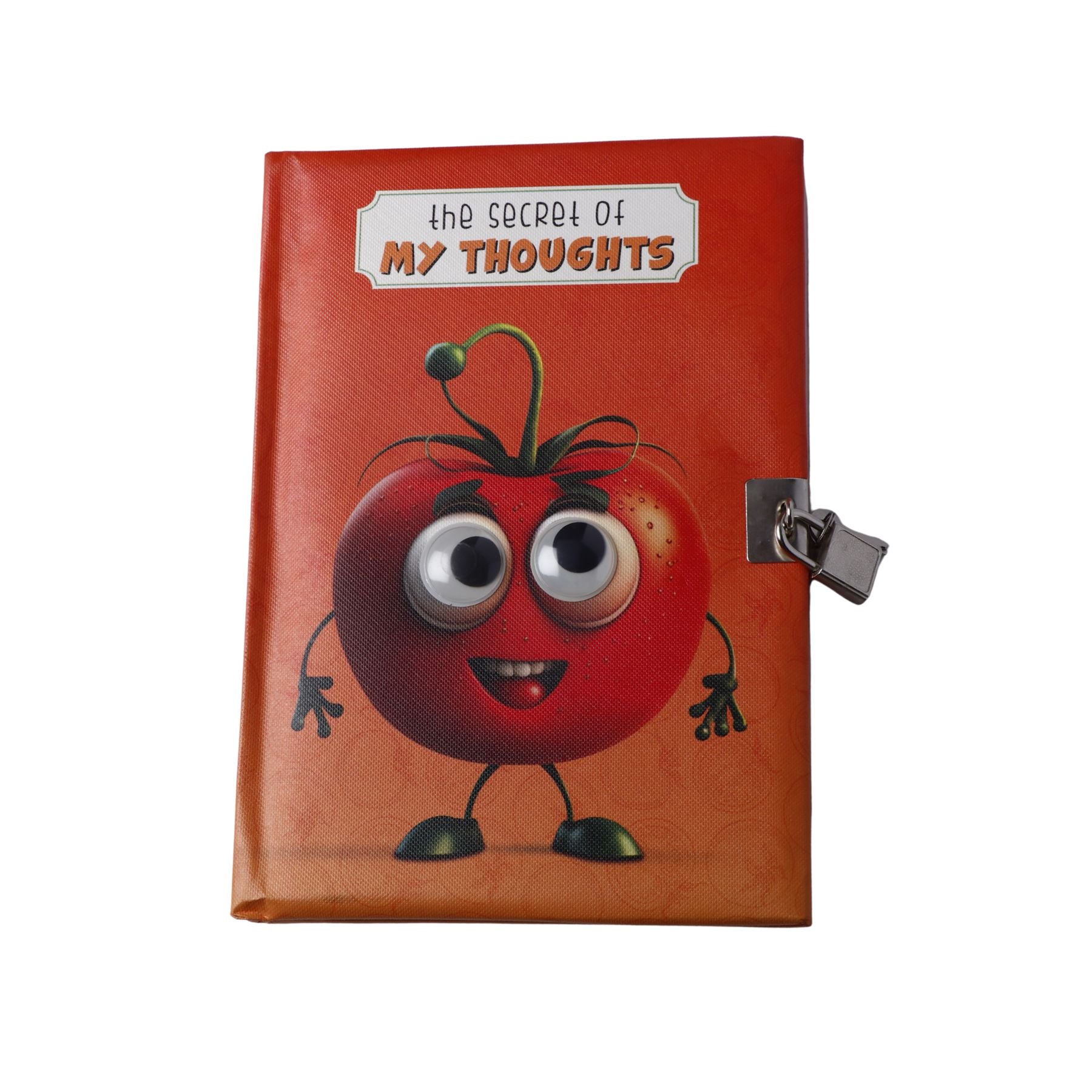 Apple Theme Googli Eyes Lock Notebook