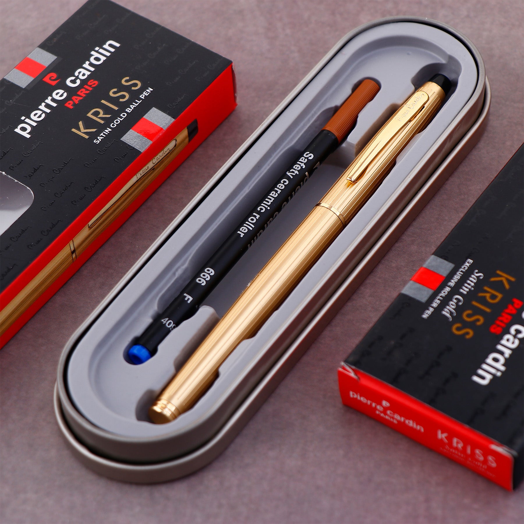 Pierre Cardin Kriss Satin Gold Roller Pen