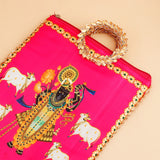Shree Narayan Ethnic Handcrafted  Zip Up Fabric Bag - Pink
