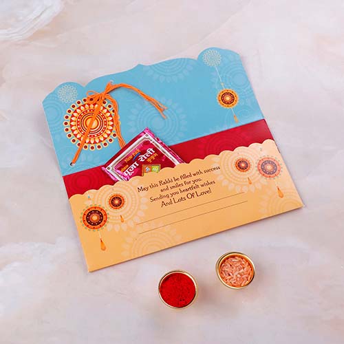 Dear Brother Rakhi mailer with Roli chawal and Envelope
