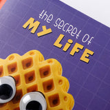 Waffle Theme Googli Eyes Lock Notebook