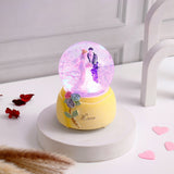 Yellow Love Romantic Couple Musical Snow Globe