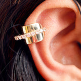 Rinestone Emblished Golden Earcuffs