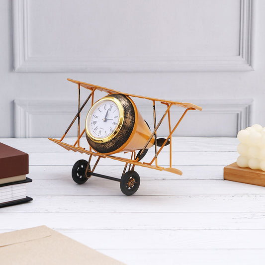 Aircraft Table Clock - Yellow
