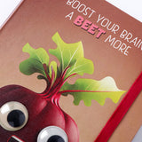 Beetroot Theme Googli Eyes Elastic Closure Notebook