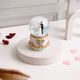 Purple Romantic Couple Musical Snow Globe