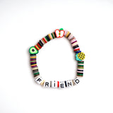 Grey Tone Loop Fruit Bead Friendship Bracelet