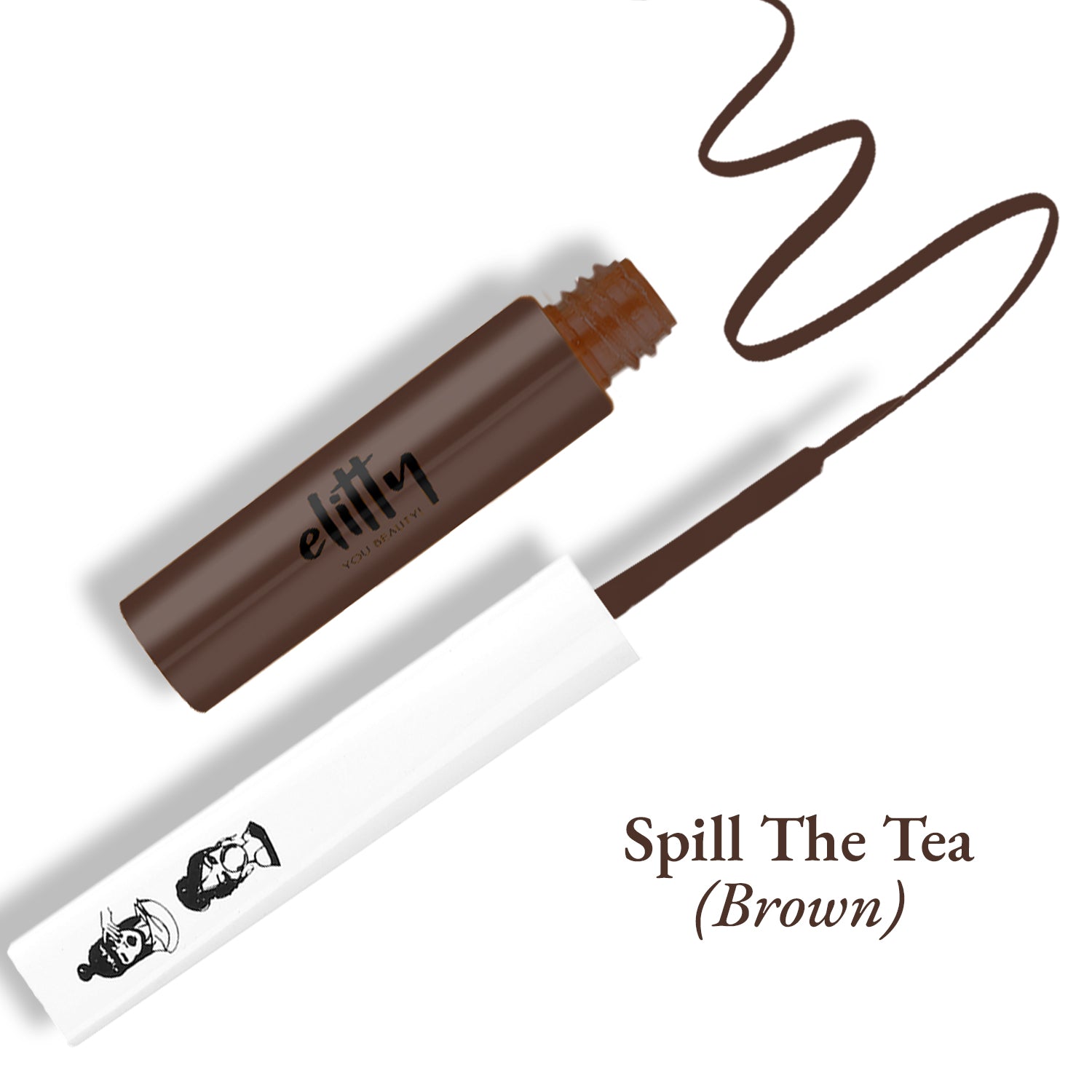 Elitty Brown Matte Pop Coloured Eyeliner -Spill The Tea (4ml)