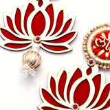 Traditional Red Shubh Labh Lotus Hanging