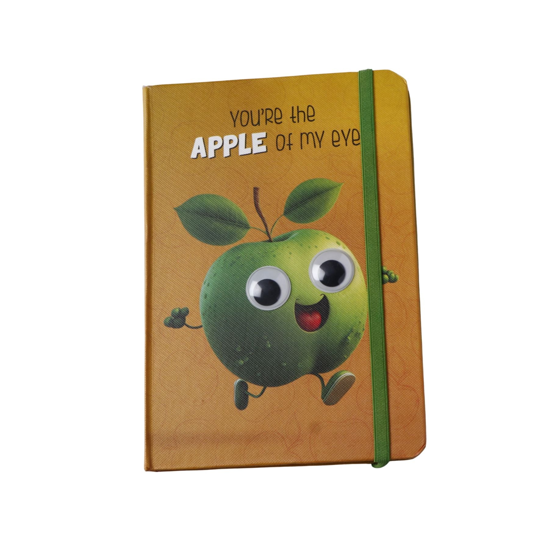 Apple Theme Googli Eyes Elastic Closure Notebook