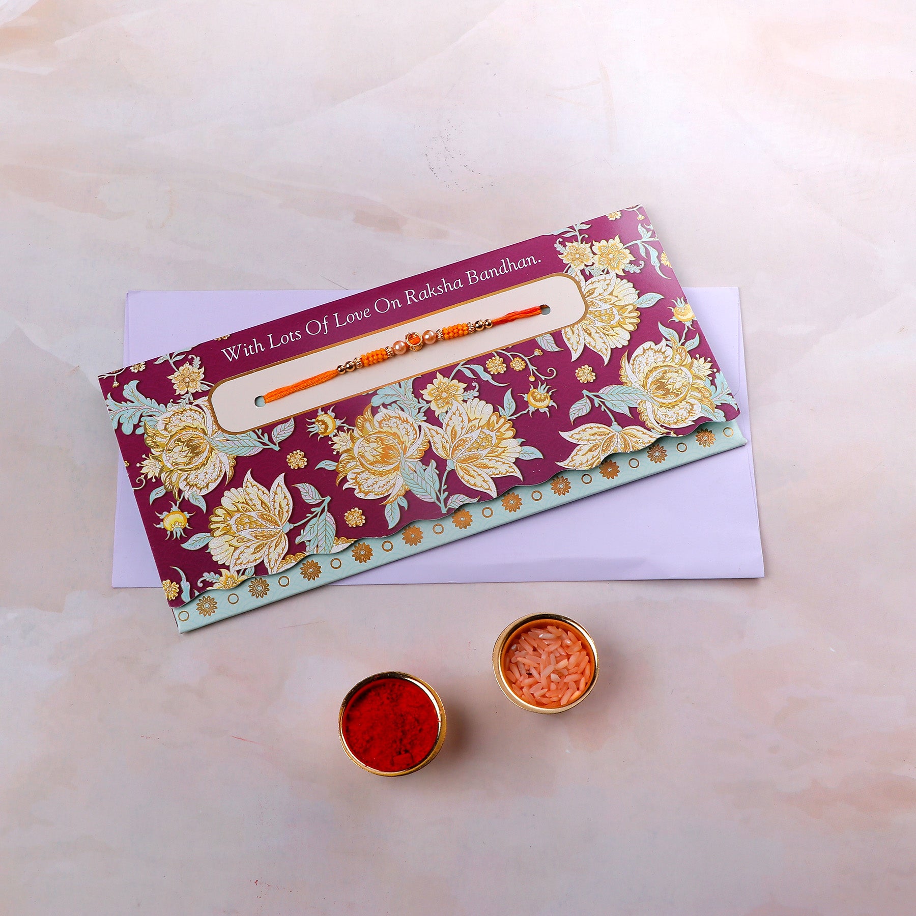 For My Brother Rakhi mailer with Roli chawal and Envelope Pack of 3