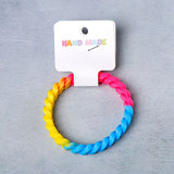 Interlocked Silicone Friendship Band Tri Colour