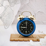 Matte Blue Twin Bell Alarm Clock