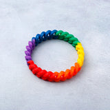 Interlocked Silicone Friendship Band Rainbow