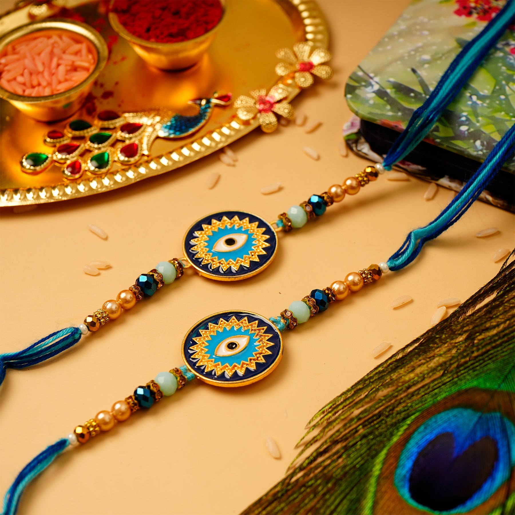 Traditional Evil Eye Rakhi Pack of 2