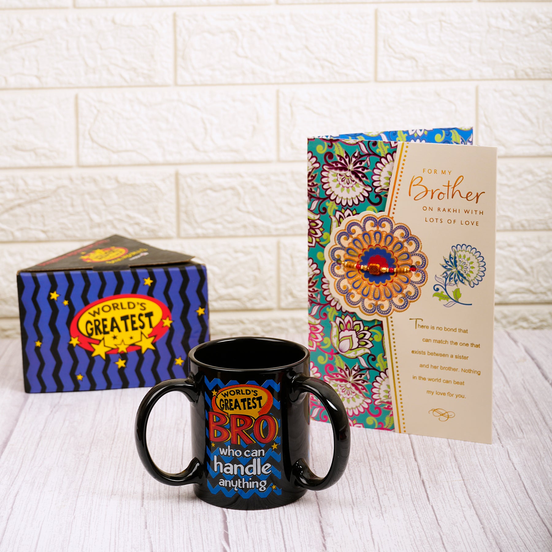 For My Brother Greeting Card With Three Handle Mug