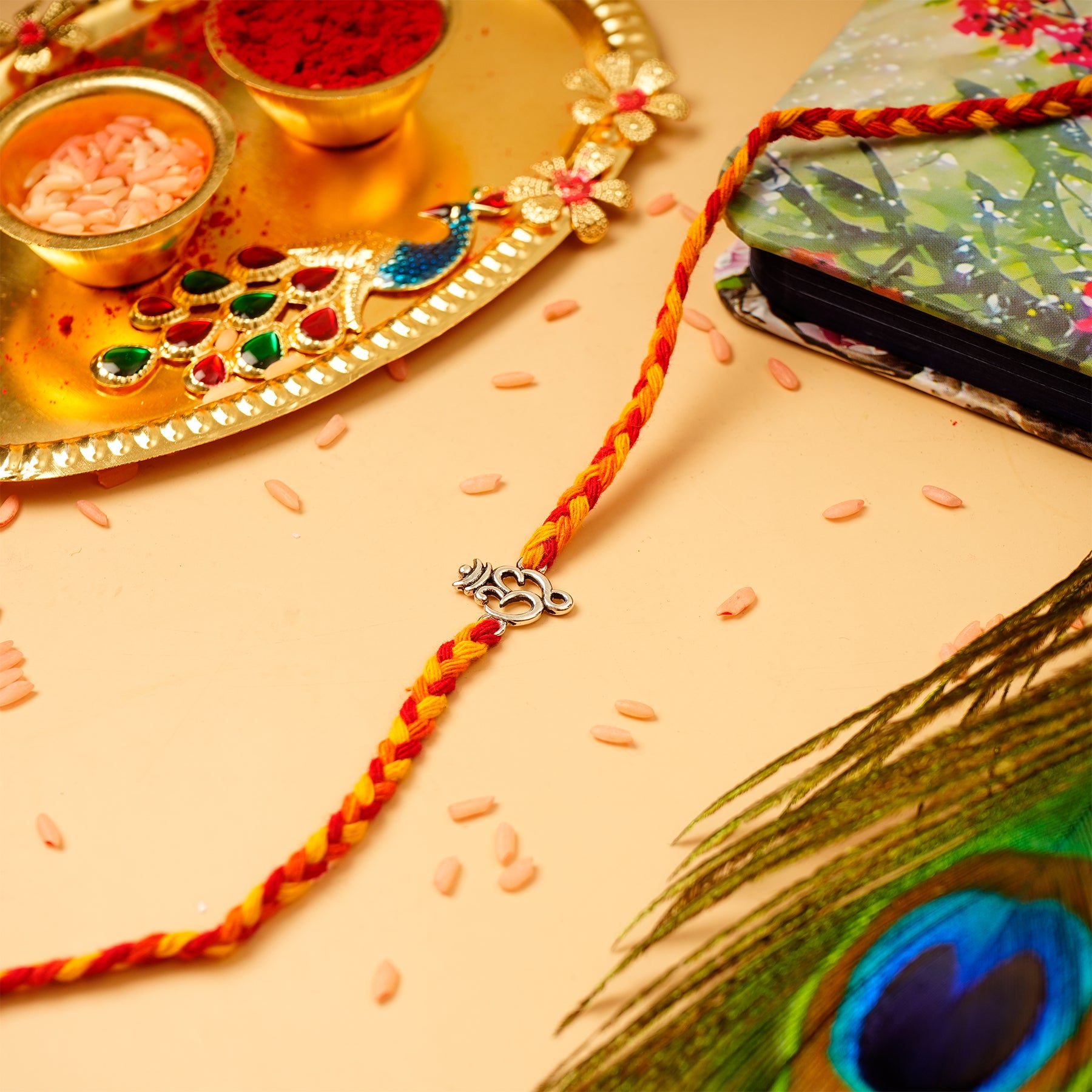 Divine OM Premium Silver Rakhi