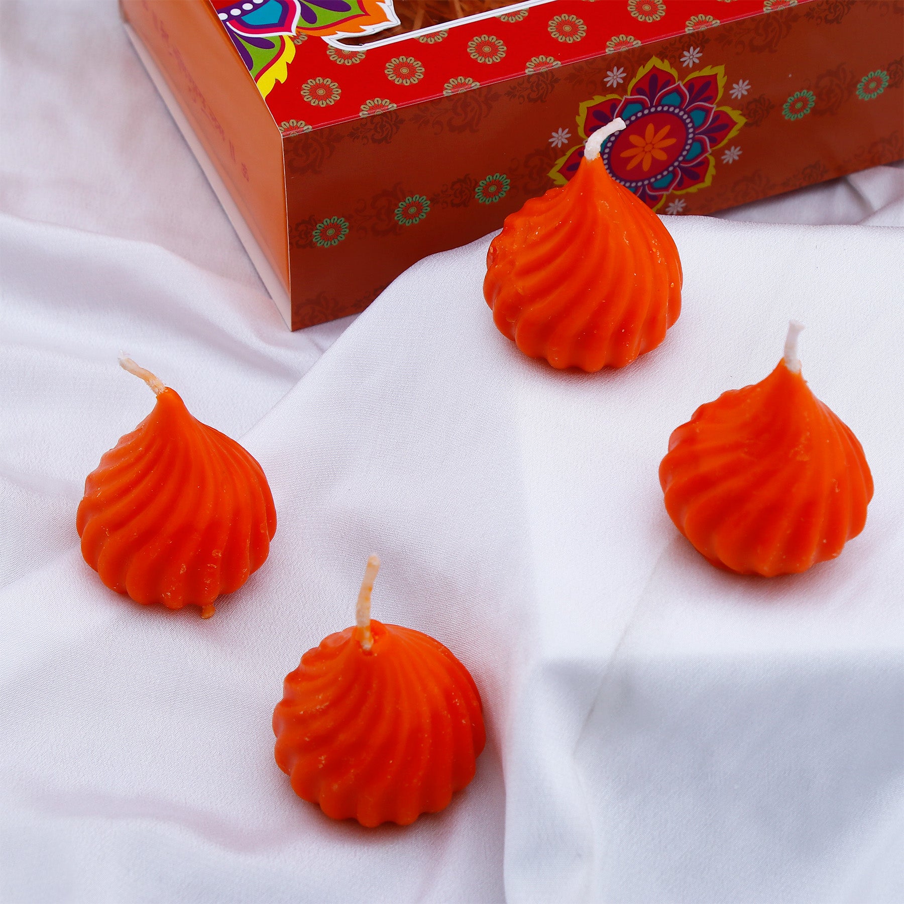 Set of 4 Modak Diyas - White