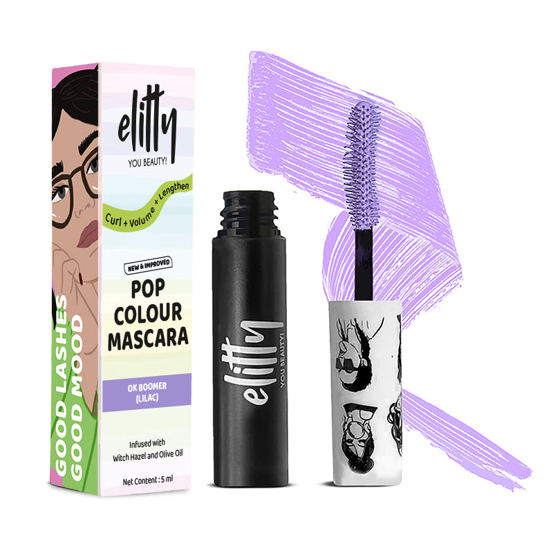 Elitty Lilac Pop Colored Lush Lashes Mascara - OK Boomer - 5 gm