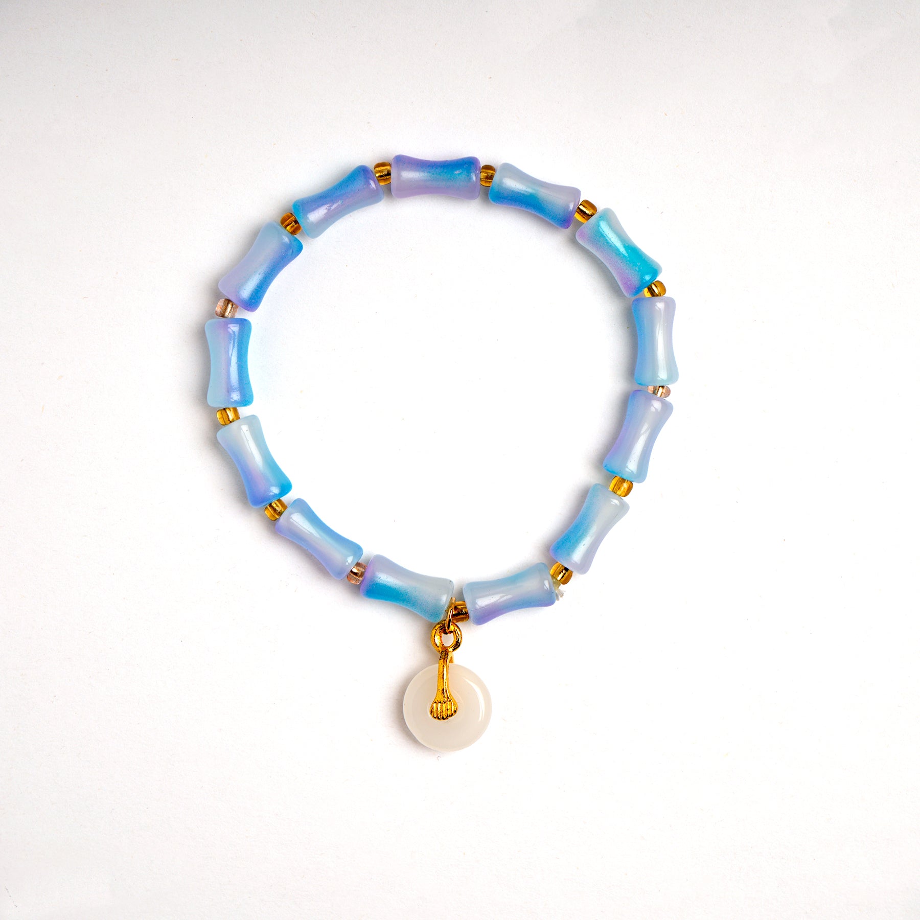 Blue Wave Golden Charm Bracelet