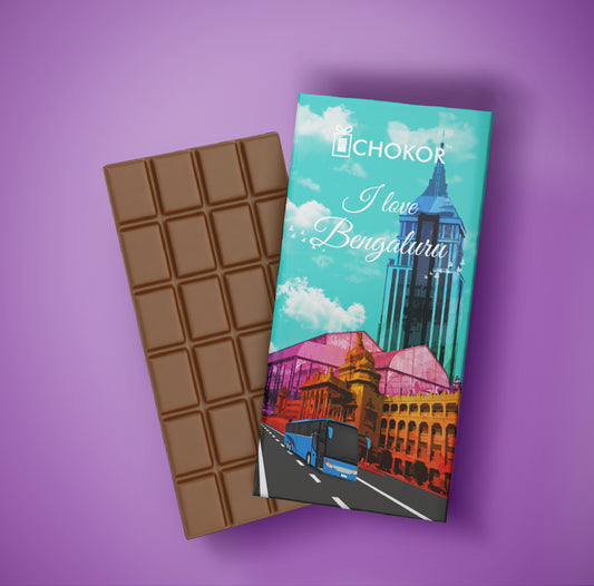 CHOKOR I Love Bengaluru - Coffee Flavoured Almond Chocolate Bar