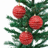 Red Spirals Christmas Decor Balls