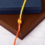 Knotted Beads Orange Rakhi
