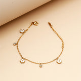 White Flora Golden Bracelet